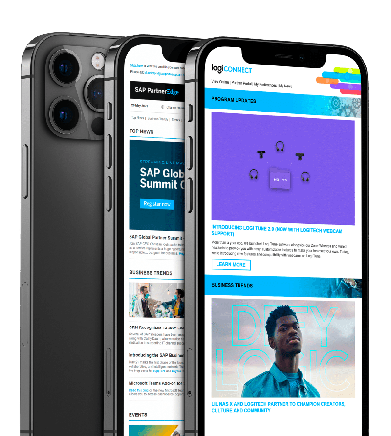News On Demand phone screens